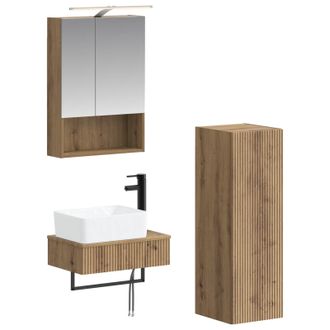 vidaXL Juego De Muebles De Ba&ntilde;o 4 Pcs Roble Artesanal Vidaxl
