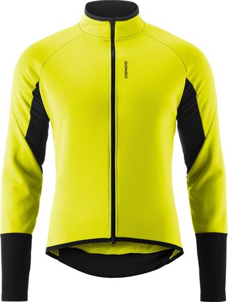 Gonso Fahrradjacke GONSO ROAD JACKET SOFTSHELL 2 M, Herren, Gr. 4XL, gelb, 80% Polyester, 15% Polyamid, 5% Elasthan, Rundhals, Jacken Fahrradjacke, Herren S