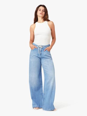 Habitual Lia Drawstring Wide Leg Jeans In Blue Bell