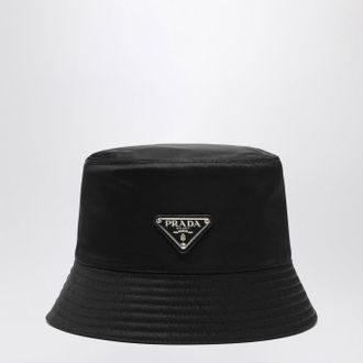 Prada Cappello da pescatore nero in Re-Nylon