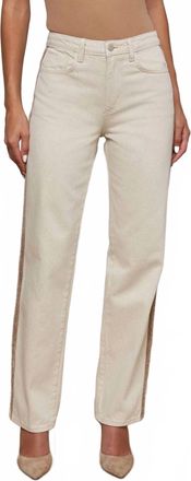 L'agence Jones Stovepipe Jean With Side Stripe In Desert Tan/taupe