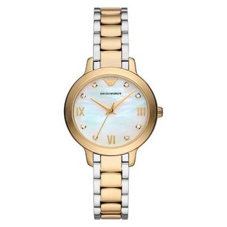 Emporio Armani Two-Tone Stainless Steel Bracelet Watch - Dames - Horloges - Geel - ONE Size - Accessoires