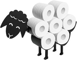 OEM Soporte Para Papel Higi&eacute;nico Y Pa&ntilde;uelos De Papel Con Forma De Oveja Met&aacute;lica Negra, Organizador De Rollos Para Ba&ntilde;o (oveja)