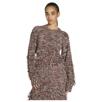 Durazzi Milano Truien & Vesten, Dames, Veelkleurig, M, Katoen, Loops Sweater met Losse Draden