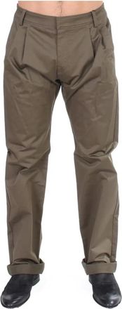 Gianfranco Ferre Elegante Groene Comfort Stretch Broek - Heren - Straight fit broeken - Groen - M - Katoen - Broeken