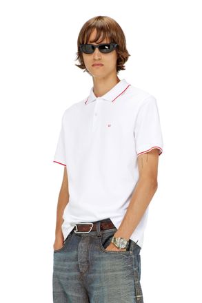 Diesel Polo shirt with micro Diesel embroidery - Polos - Man - White