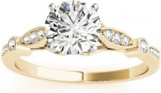 Allurez Marquise & Dot Diamond Vintage Engagement Ring 14k Yellow Gold 0.13ct