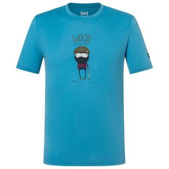 super.natural Wood Crafti Tee Merinoshirt f&uuml;r Herren | blau