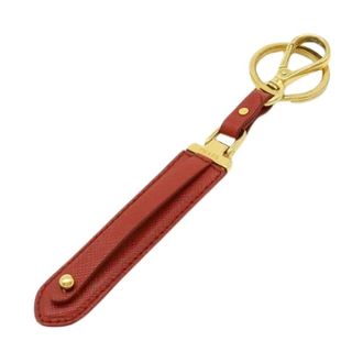 Prada Pre-owned Accessories, female, Red, Size: ONE SIZE Pre-owned Leather Metal Keychain Charm 1Pp066