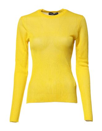 Dolce & Gabbana Yellow Polyester Women Pullover Top Womens Sweater