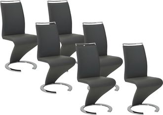 Vente-Unique Conjunto de 6 sillas TWIZY - Pile sint&eacute;tica negro