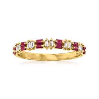 RS Pure by Ross-Simons Ruby and. Diamond Ring in 14kt Yellow Gold