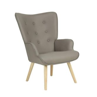 Muemue Sill&oacute;n Mecedora Patas Madera Gris 96x66x74cm