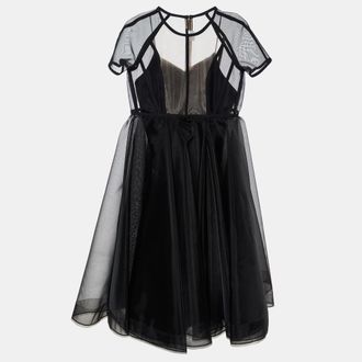 Alex Perry Black Mesh Briony Gown