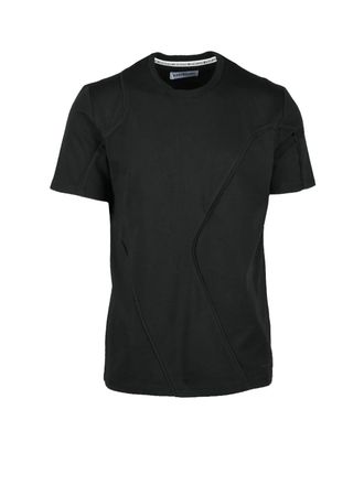 Dirk Bikkembergs Short-Sleeve Black Cotton T-Shirt With Modern Seam Detailing