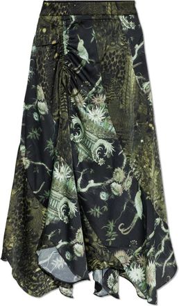 AllSaints Arleen Skirt - Dames - Midirokken - Groen - M - Polyester - Rokken