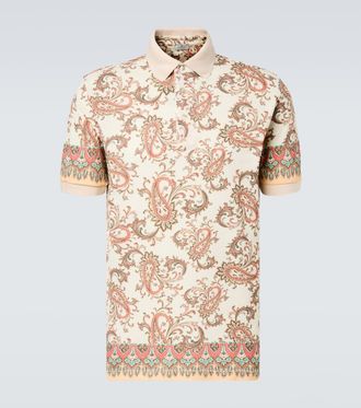 Etro Polo in piqu&eacute; di cotone con stampa paisley