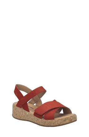 Josef Seibel Evita 03 Slingback Platform Wedge Sandal in Red Nubuck at Nordstrom, Size 10-10.5Us