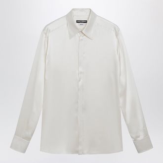 Dolce & Gabbana Martini silk satin shirt in white