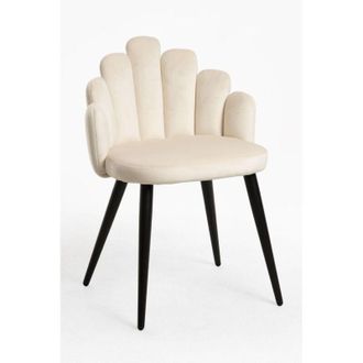 Regalos Miguel Packs Sillas Comedor - Pack 6 Sillas Hand Patas Negras Terciopelo - Beige