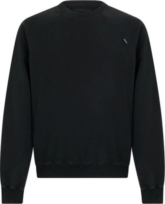 Prada Katoenen sweater met ronde hals - Heren - Sweatshirts - Zwart - L - Katoen - Hoodies & sweatvesten