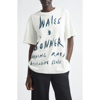 Wales Bonner Raga Oversize Cotton Graphic T-Shirt in Ivory at Nordstrom, Size X-Small