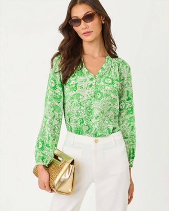 Lilly Pulitzer Elsa Silk Top In Green