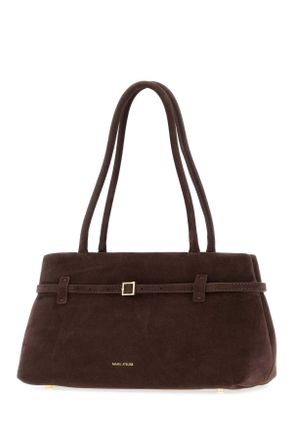 Manu Atelier Womens Brown Suede Le Cambon East West Shoulder Bag Deepbrown Borse A Mano