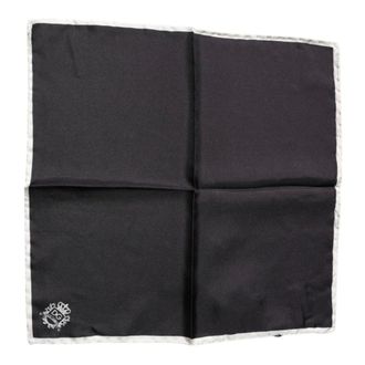Dolce & Gabbana Pocket Scarves, male, Black, Size: ONE SIZE Crown Logo Square Handkerchief Scarf