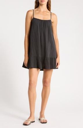 Abound Cotton Gauze Minidress in Black at Nordstrom Rack, Size X-Large