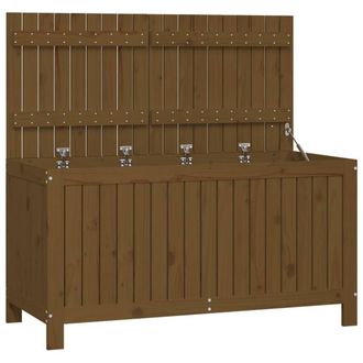 Berkfield Home Garden Storage Box Honey Brown 121x55x64 cm Solid Wood Pine | Size: 121 x 55 x 64 cm