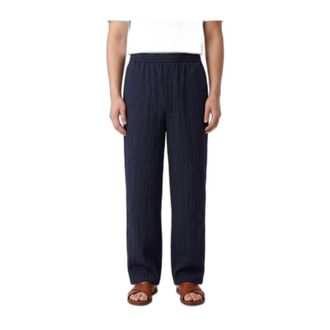 Giorgio Armani Wide Leg Viscose Blend Broeken - Heren - Broeken - Blauw - Maat: L Viscose