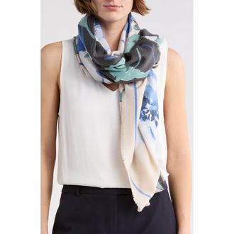 Vince Camuto Rosette Colorblock Supersoft Square Scarf in Black Multi at Nordstrom Rack