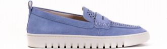 Vionic Womens Uptown Perforated Loafer In Pacific Blue