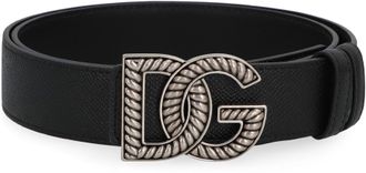 Dolce & Gabbana Mens Belt Calfskin Black Calf