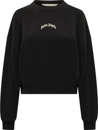 Palm Angels Black Logo Crew Neck Sweatshirt