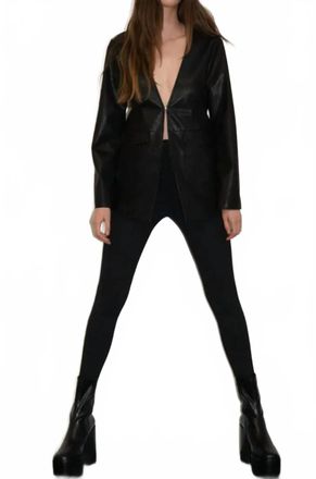 LnA Eros Faux Lather Jacket In Black