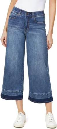 Curve Appeal High Rise Comfort Waist Relaxed Wide Leg Released Hem Jeans in Capri at Nordstrom Rack, Size 14