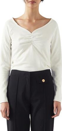 L.k. Bennett Anabella Long Sleeve Jersey Top in Ivory at Nordstrom Rack, Size X-Small