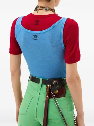 Versace Ribbed Wool Tank Top - Blue
