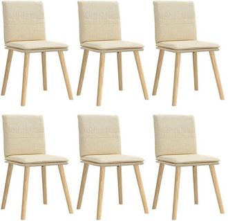 vidaXL Vidaxl - Sillas De Comedor 6 Unidades Tela Color Crema