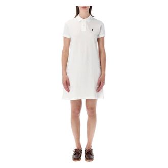Polo Ralph Lauren Short Dresses, female, White, Size: M Lcy Short Sleeve Casual Dress