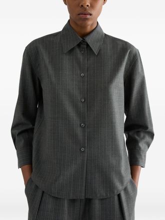 Jil Sander Pinstripe Wool Shirt - Grey