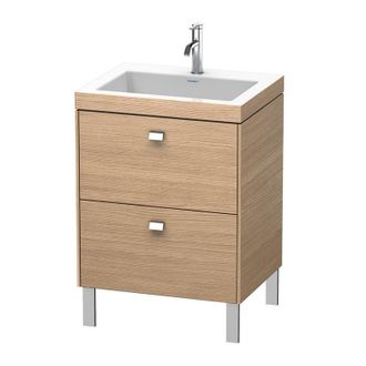 Duravit Lavabo Para Muebles Duravit Brioso C-bonded Con Base De 60,0x48,0 Cm, 2 Extra&iacute;bles, Sin Rebosadero, Con Banco Para Grifos, 1 Agujero Para Grifos, Colo