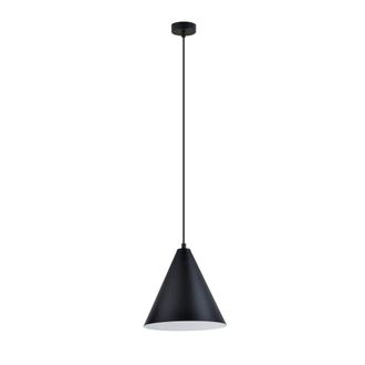 Wonderlamp L&aacute;mpara colgante con pantalla de metal negro e interior blanco