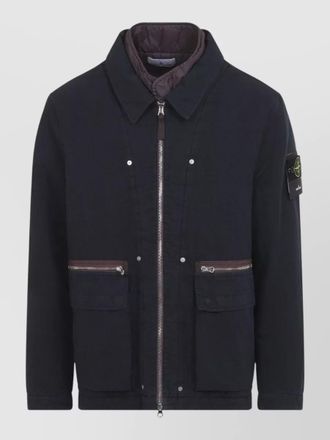 Stone Island padded single-breasted field jacket