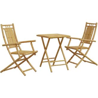 vidaXL Juego De Mesa Y Sillas De Jard&iacute;n 3 Piezas Bamb&uacute; Vidaxl