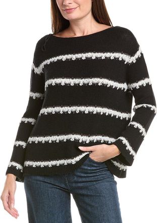 Lafayette 148 New York Stripe Cashmere & Silk-Blend Sweater