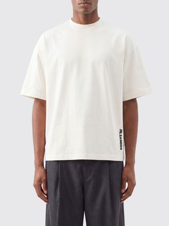 Jil Sander T-shirt in cotone con logo a contrasto e vestibilit&agrave; relaxed