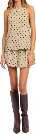 En Saison Hadley Tunic Top In Brown Dots